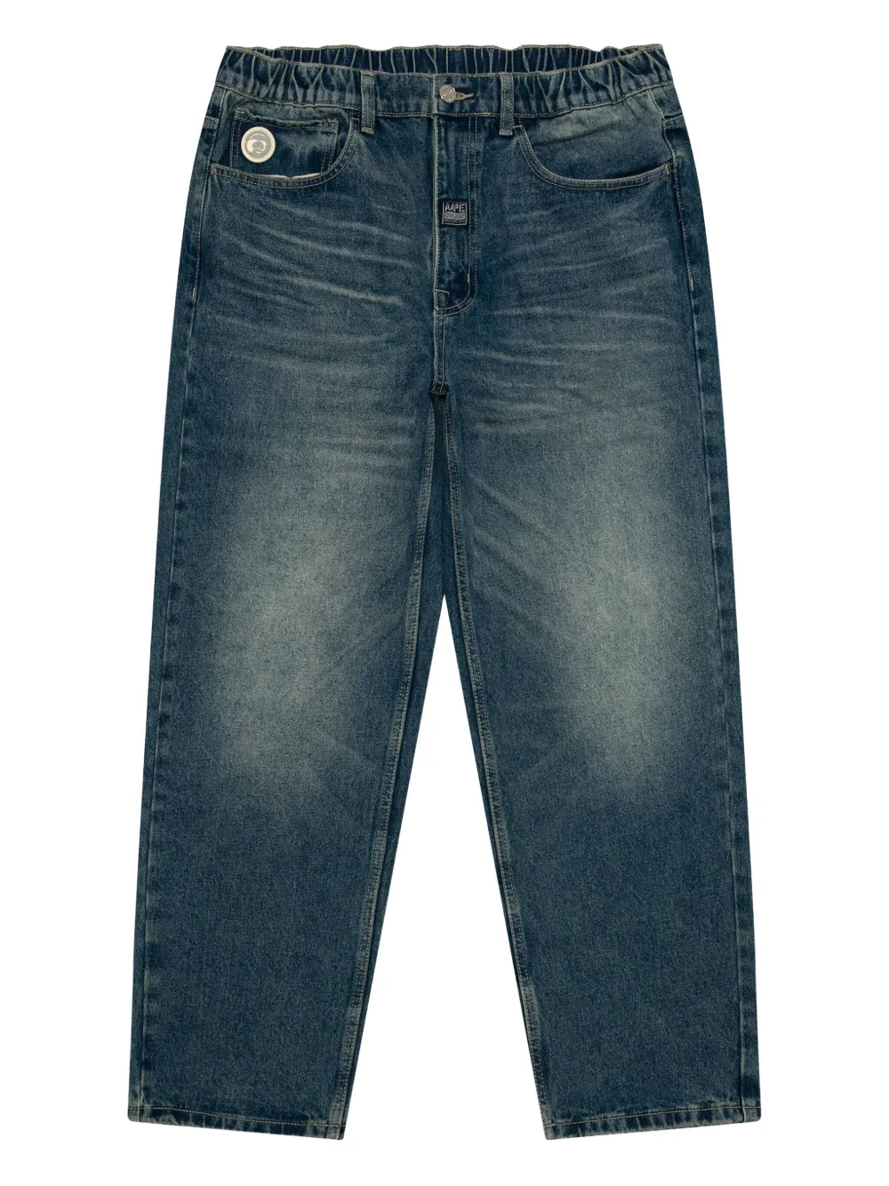 AAPE BY *A BATHING APE® elasticated logo-patch jeans | Blue | Image 1