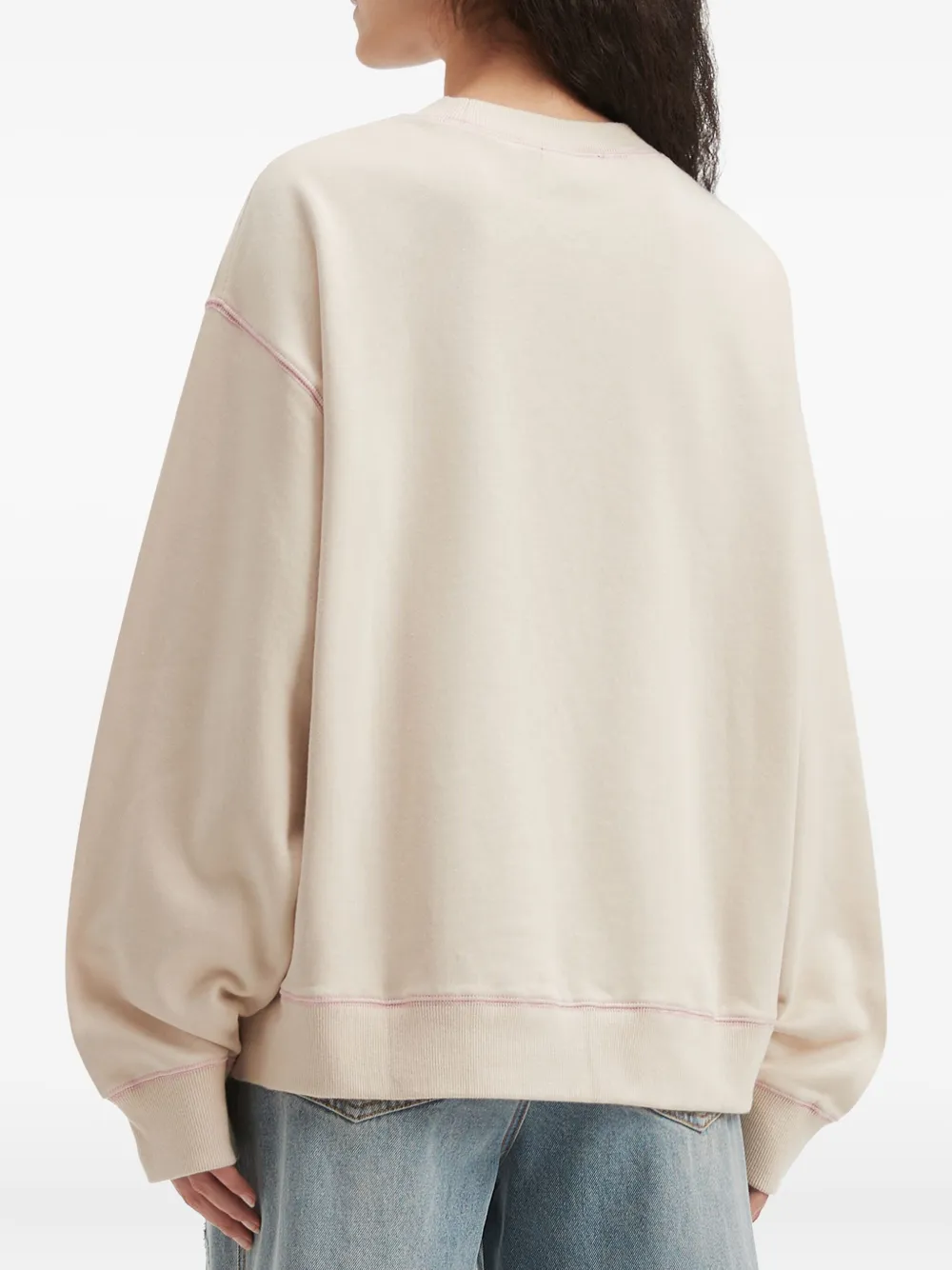 Mini Cream Appliqué Graphic Sweatshirt In White