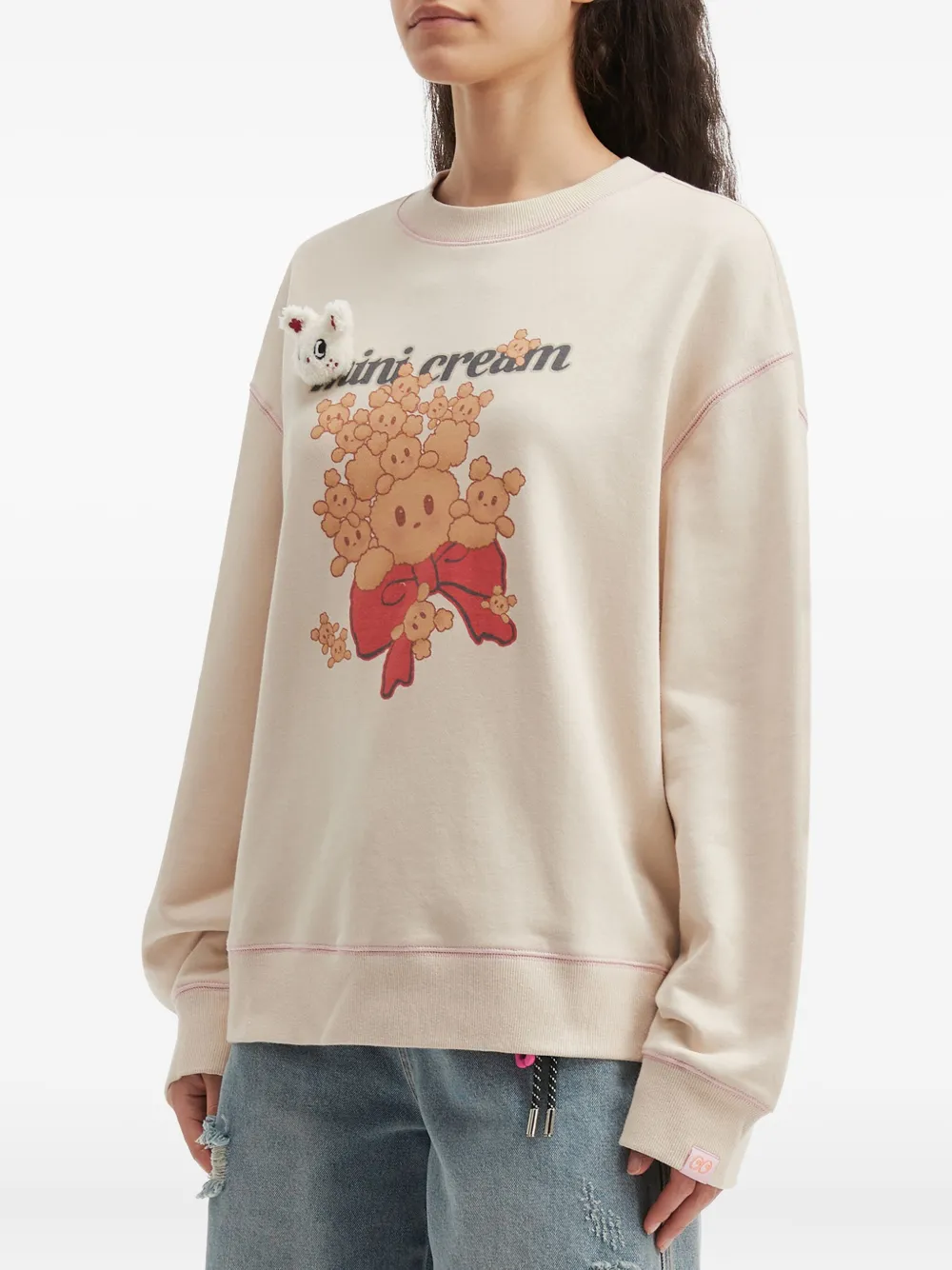 Mini Cream sudadera con aplique gráfico | Sudaderas | Image 2