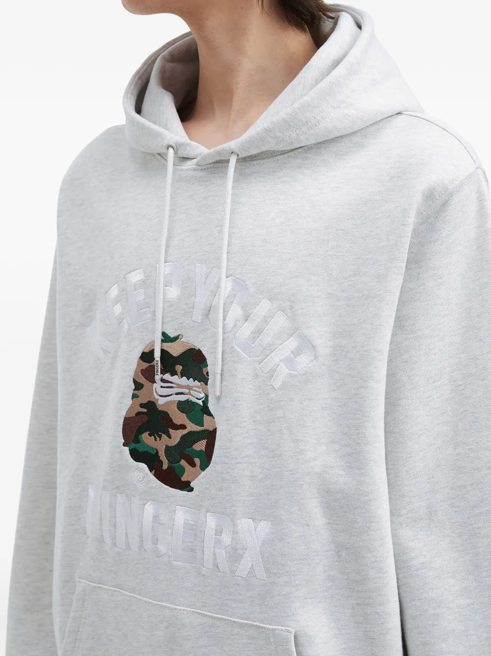 Fingercroxx Camouflage-graphic Hoodie In Gray