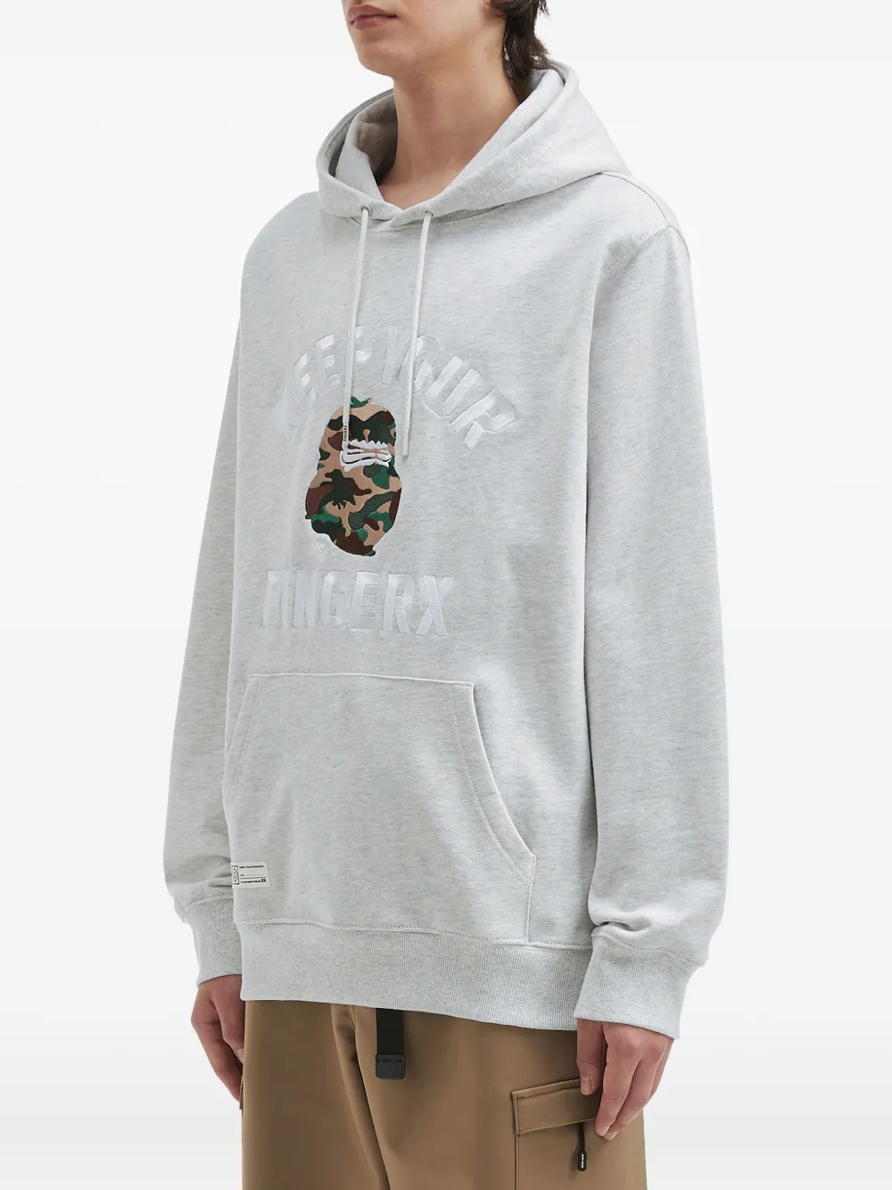 Fingercroxx Camouflage-graphic Hoodie In Gray