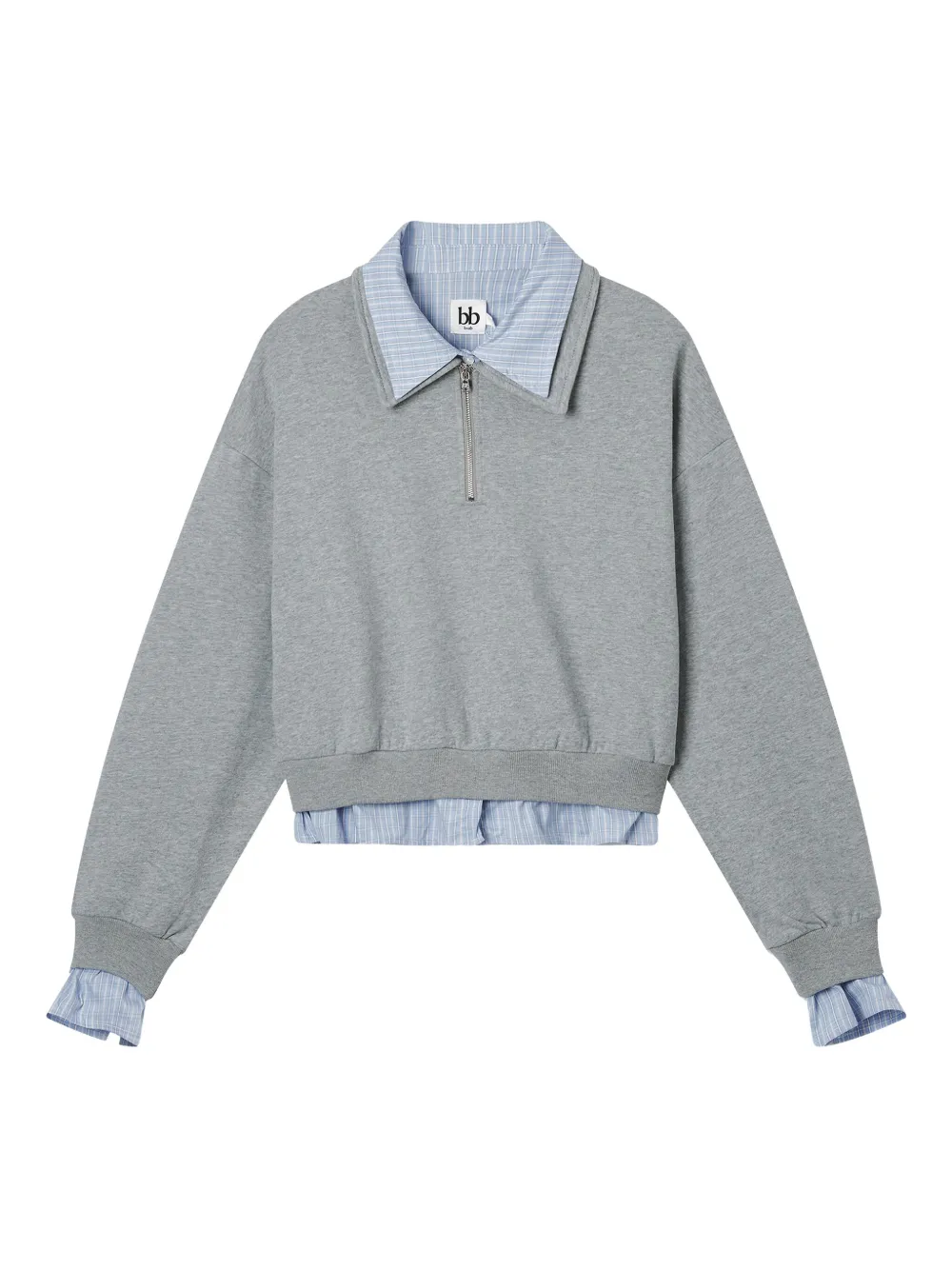 b+ab sudadera con cierre en el cuello | gris | Image 1