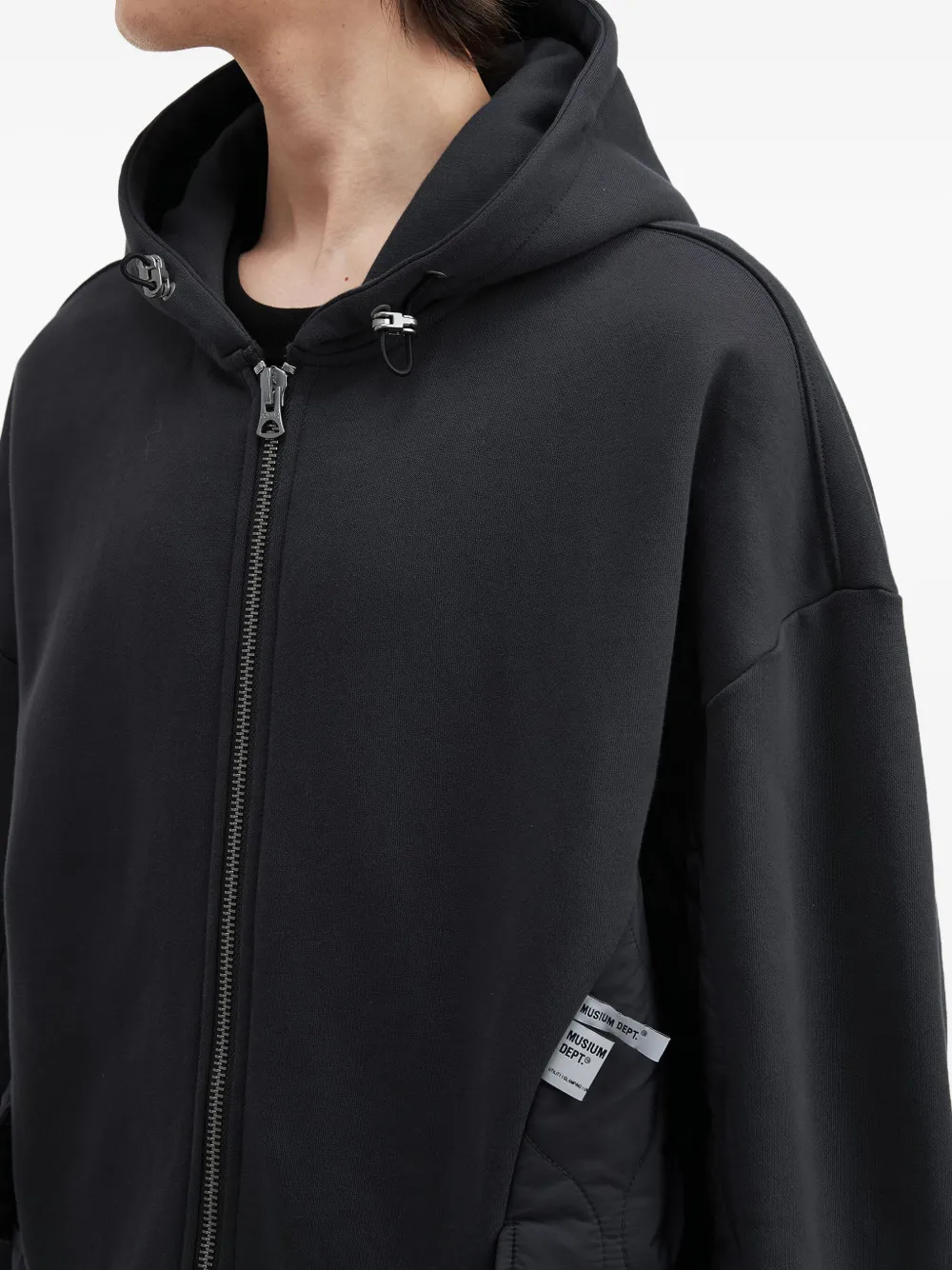 Musium Div. Hoodie met rits Grijs