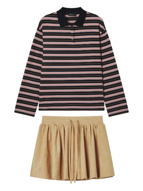 tout a coup striped polo shirt and mini skirt set
