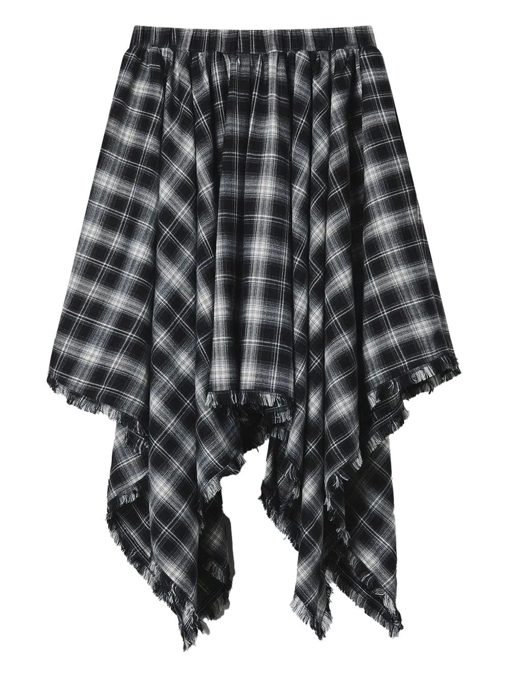 B+ab Plaid Fringed Midi Skirt In Multi