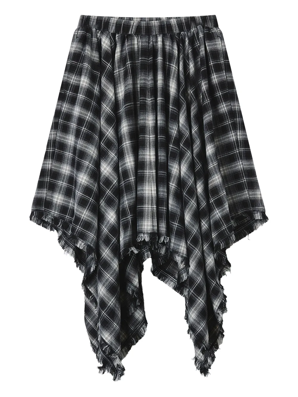 B+ab Plaid Fringed Midi Skirt In Multi