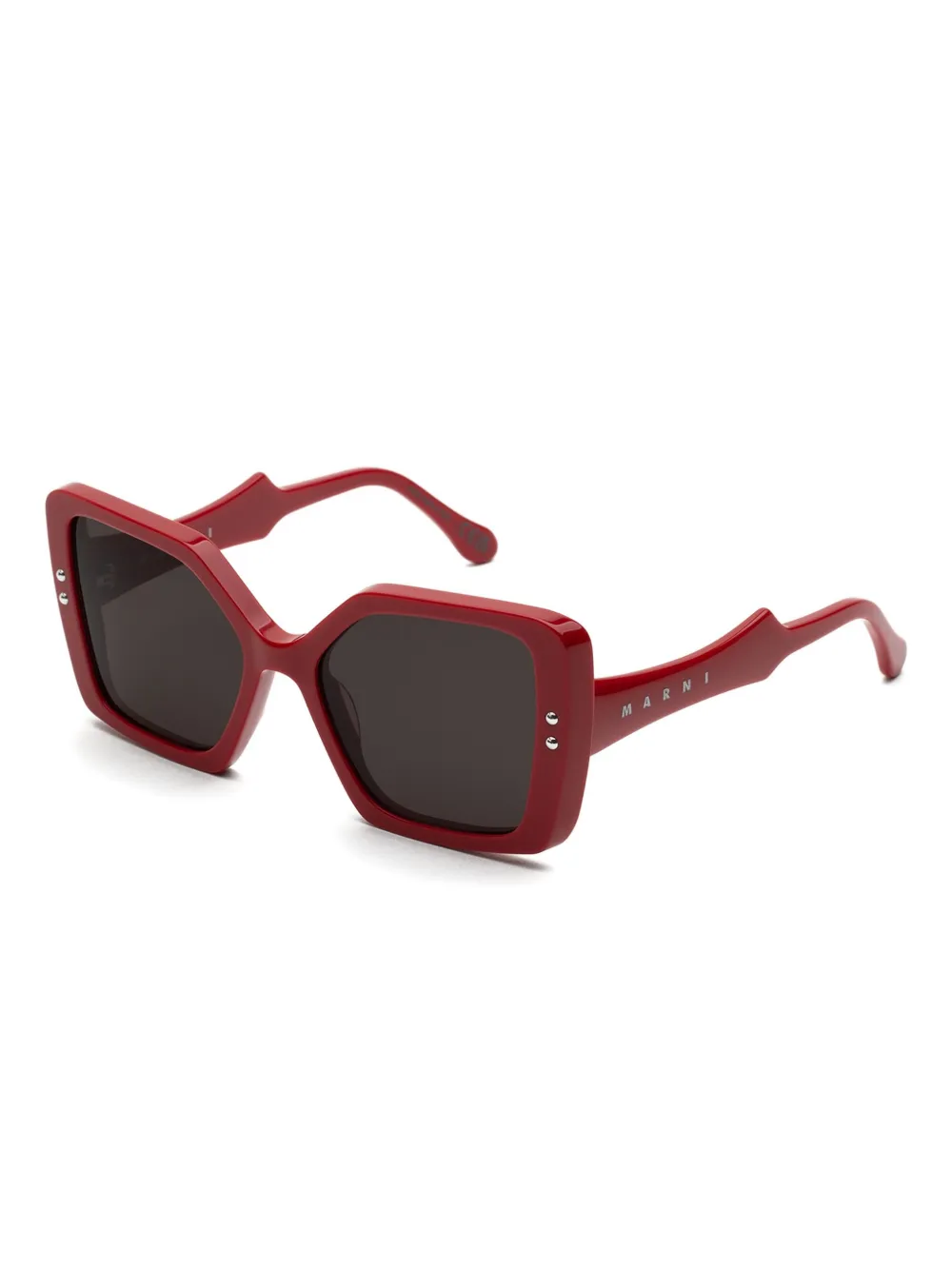 Marni Eyewear Nimrela zonnebril met rechthoekig montuur - Rood