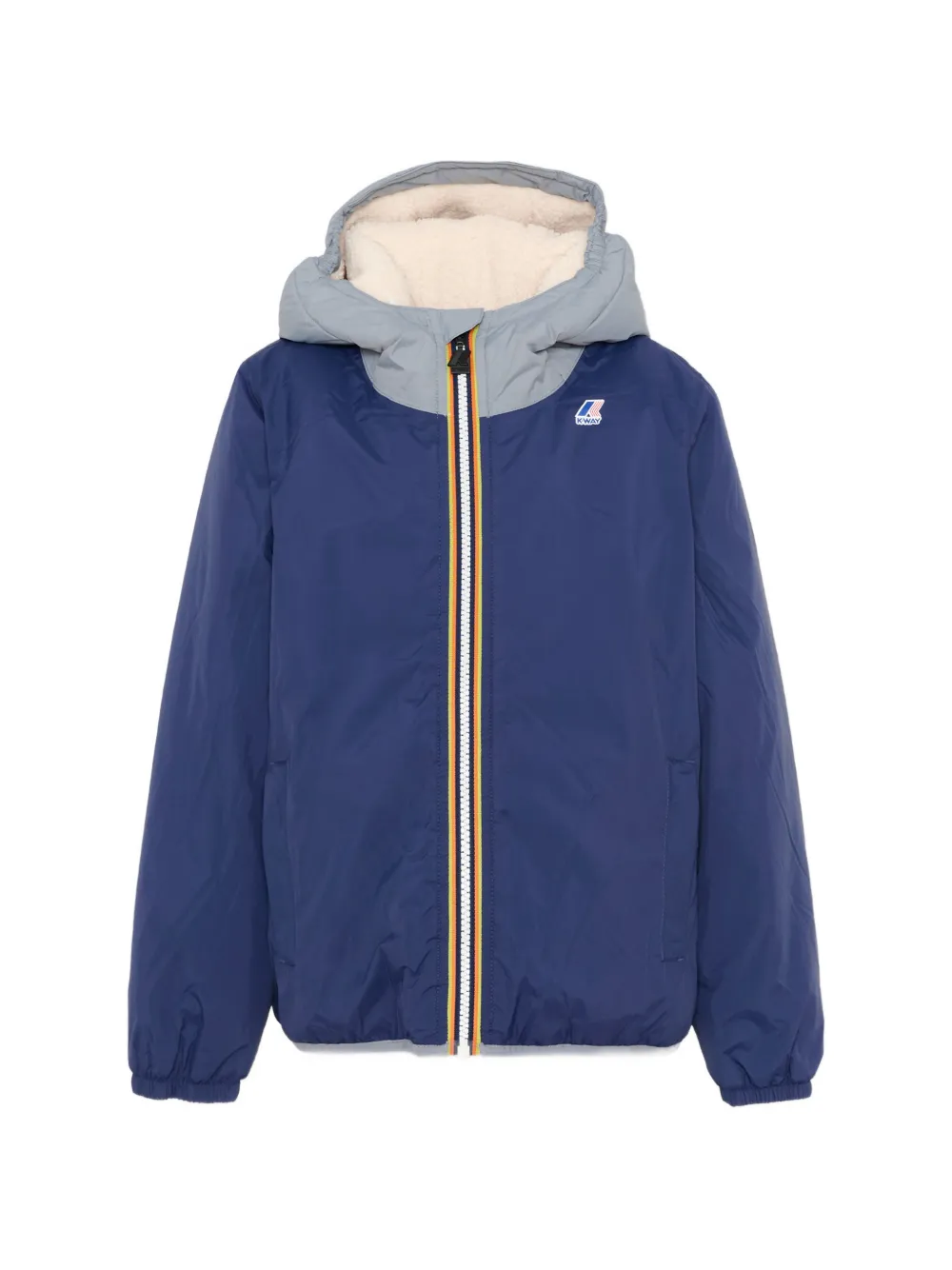 K Way Kids Tweekleurig jack met capuchon Blauw