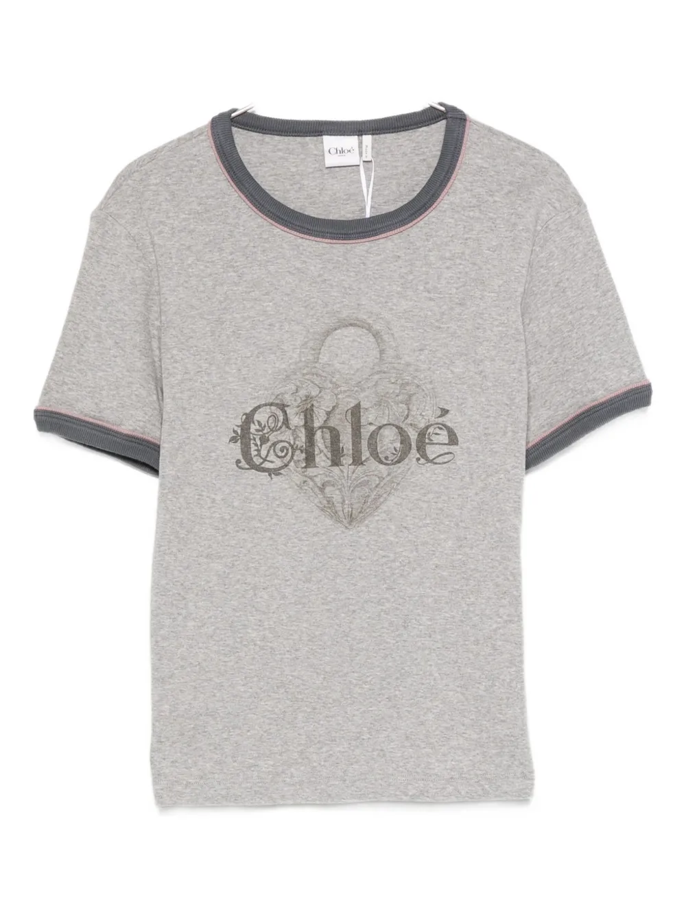 Chloé Logo Detail T-shirt In Gray