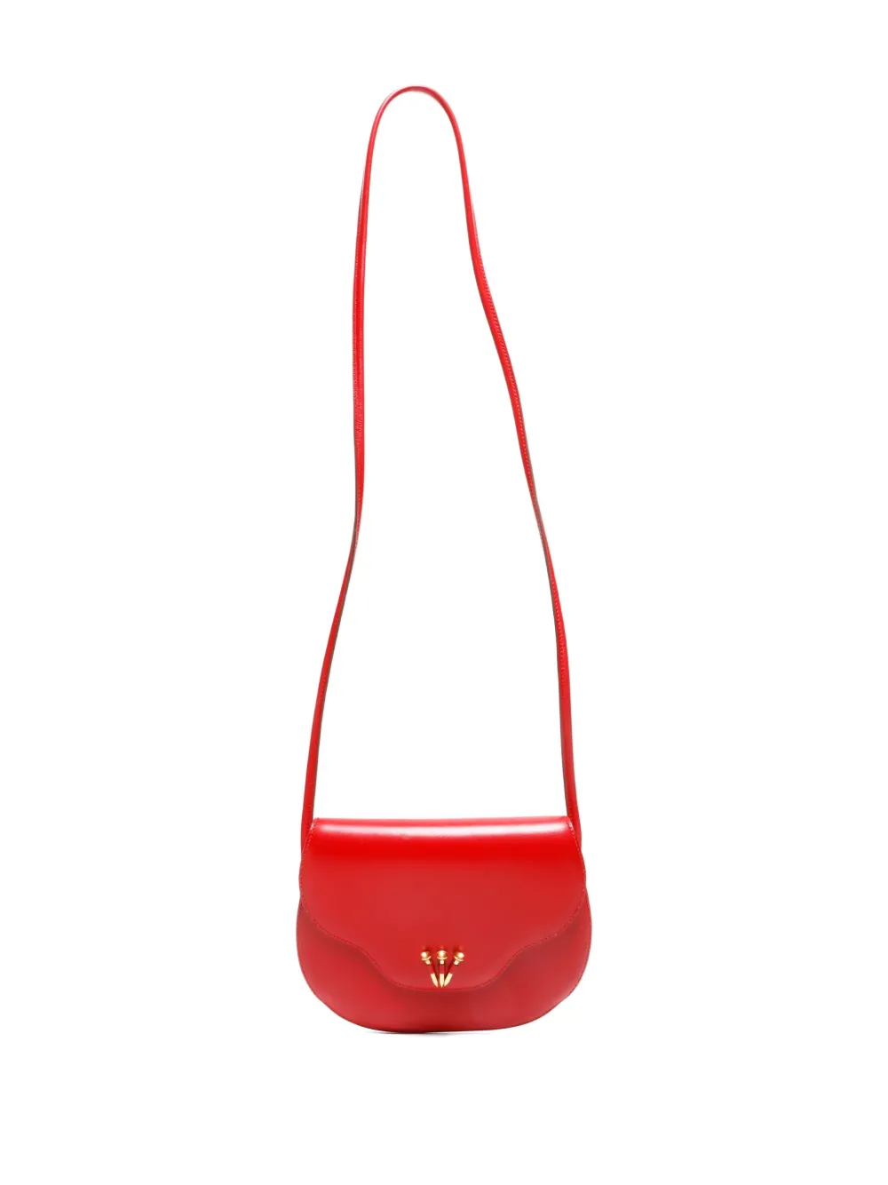 Pre-owned Hermes 1970-1990s Leather Cross Body Bag In Red