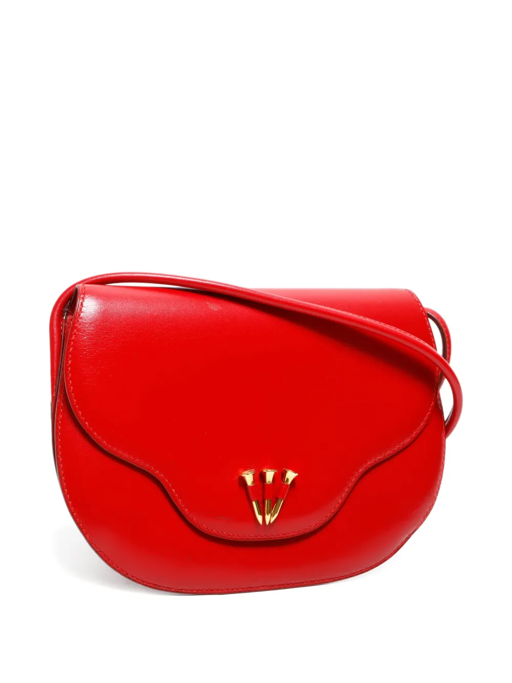 Pre-owned Hermes 1970-1990s Leather Cross Body Bag In Red