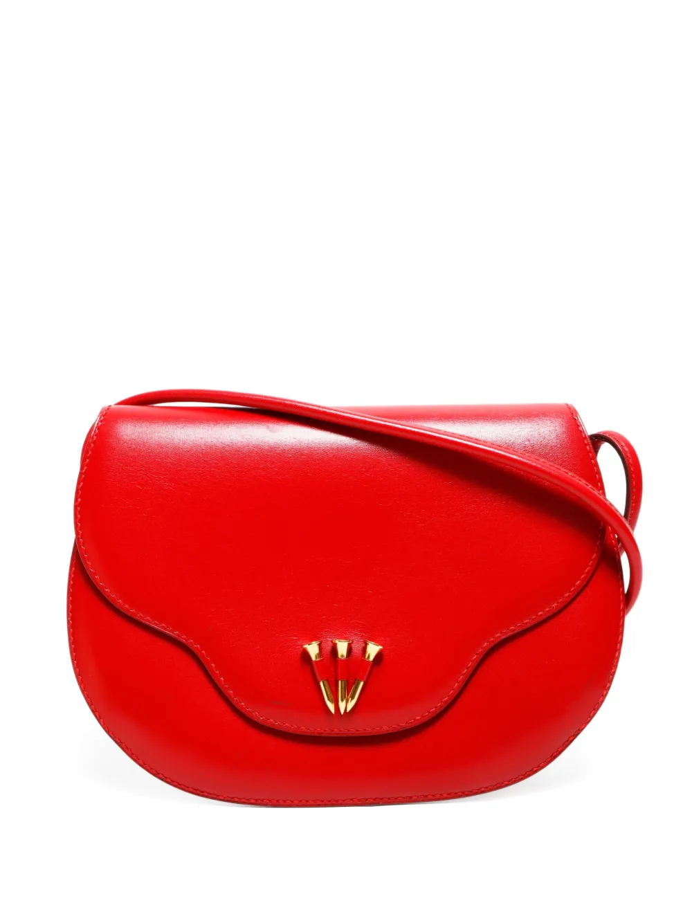 Pre-owned Hermes 1970-1990s Leather Cross Body Bag In Red
