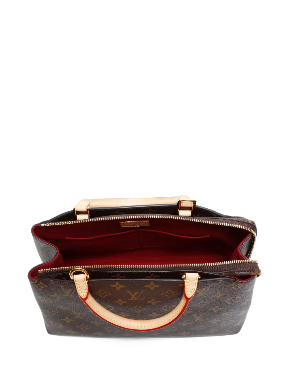 Pre-owned Louis Vuitton 2021-2025 Petit Palais Pm Monogram Tote Bag In Brown
