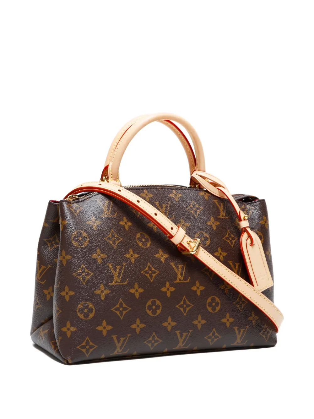 Pre-owned Louis Vuitton 2021-2025 Petit Palais Pm Monogram Tote Bag In Brown
