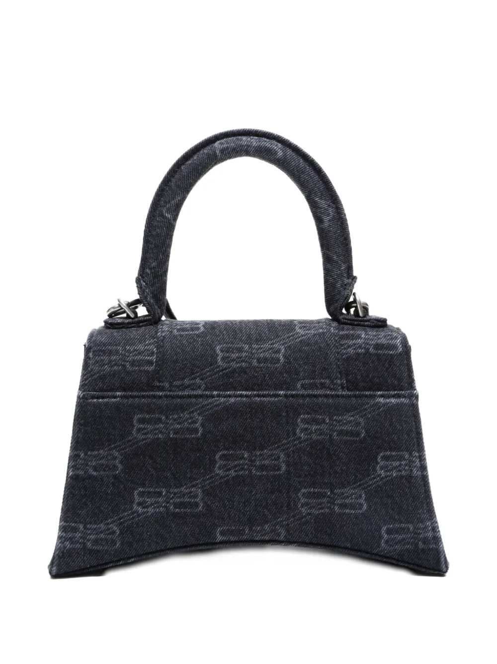 Pre-owned Balenciaga 2010-2025s Small Hourglass Logo-plaque Tote Bag In Black