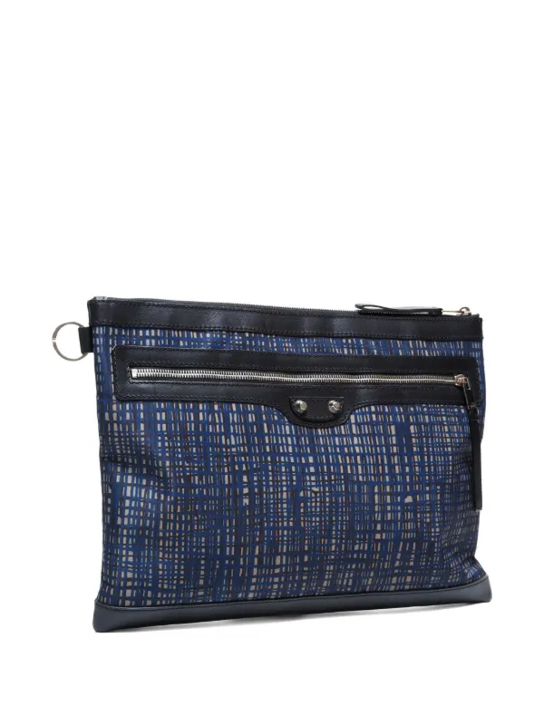 Balenciaga Pre-Owned 2010-2025 チェック クラッチバッグ | ブルー