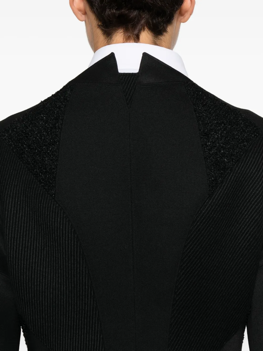 Shiro Sakai Donsjack met textuur Zwart