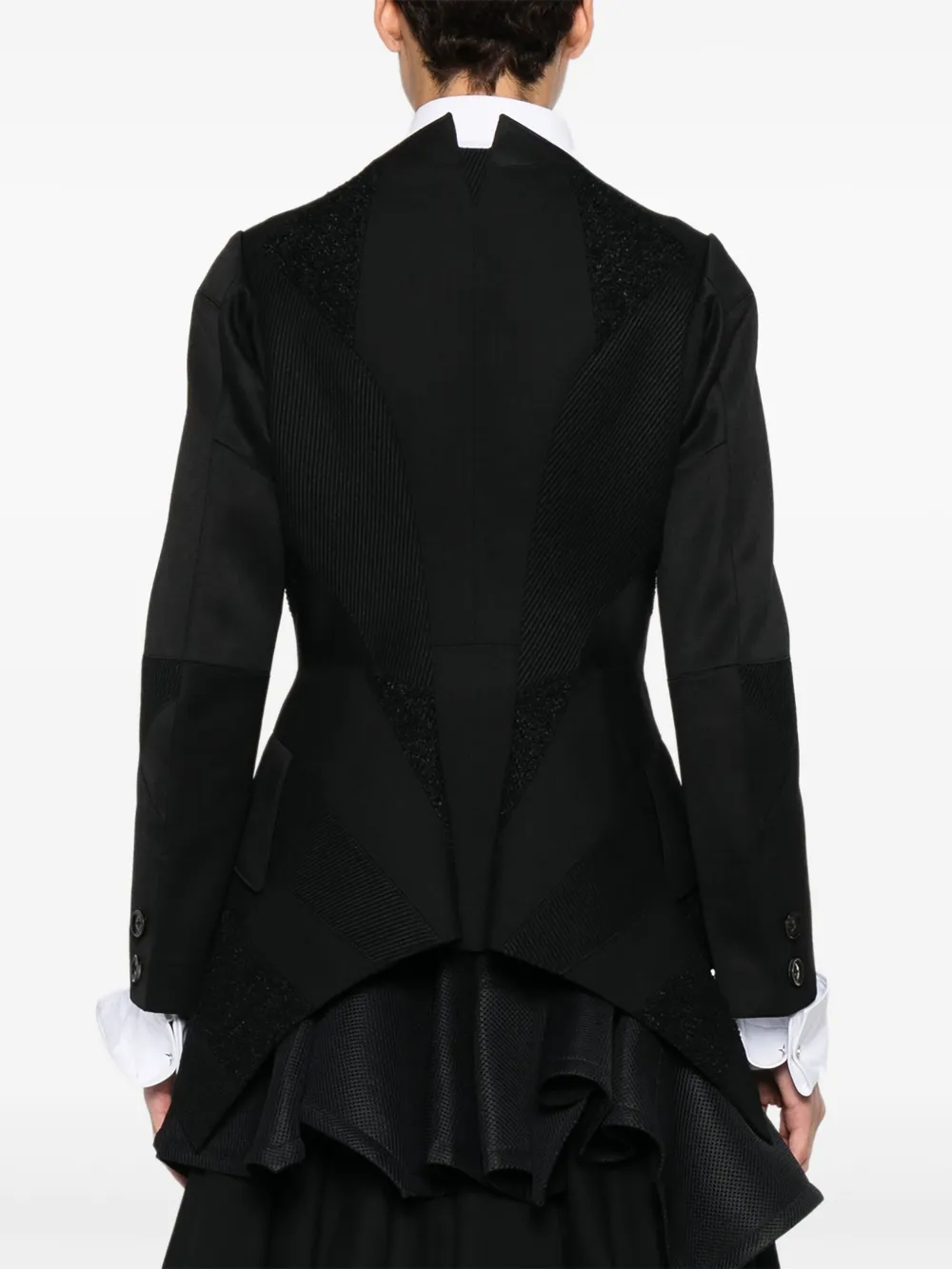 Shiro Sakai Donsjack met textuur Zwart