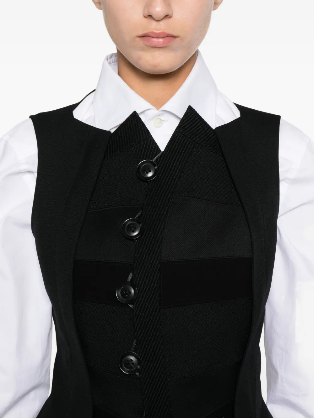 Shiro Sakai Gilet met knoopsluiting Zwart