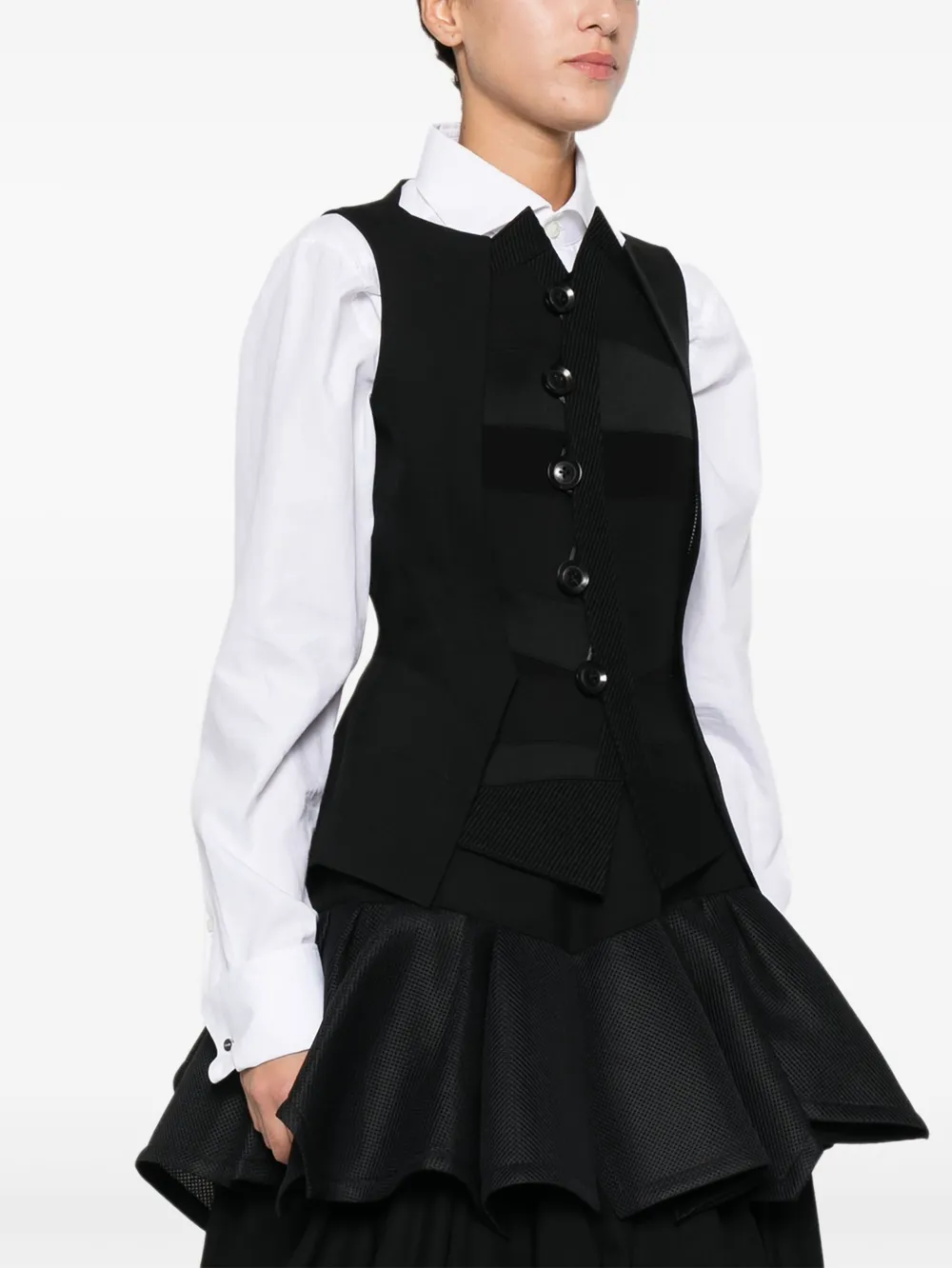 Shiro Sakai Gilet met knoopsluiting Zwart