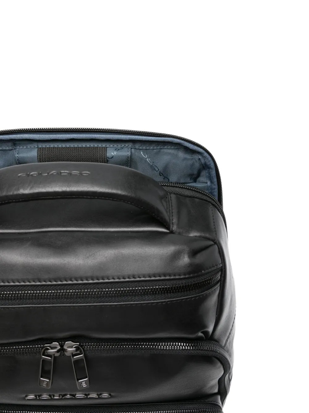 PIQUADRO Leren rugzak Zwart