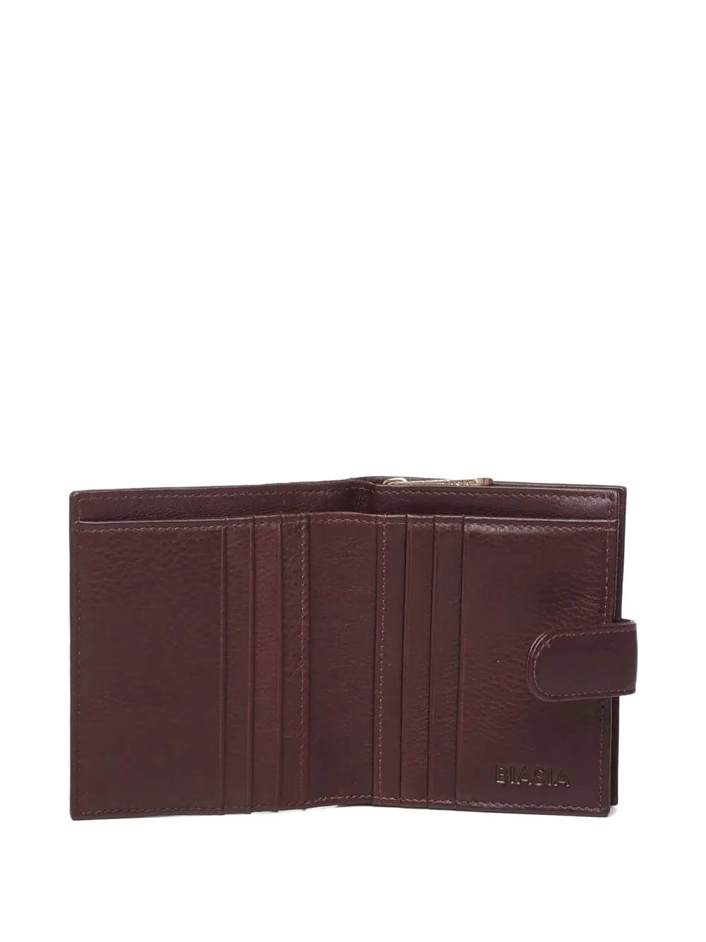 Biasia Leather Wallet With Logo In Purple