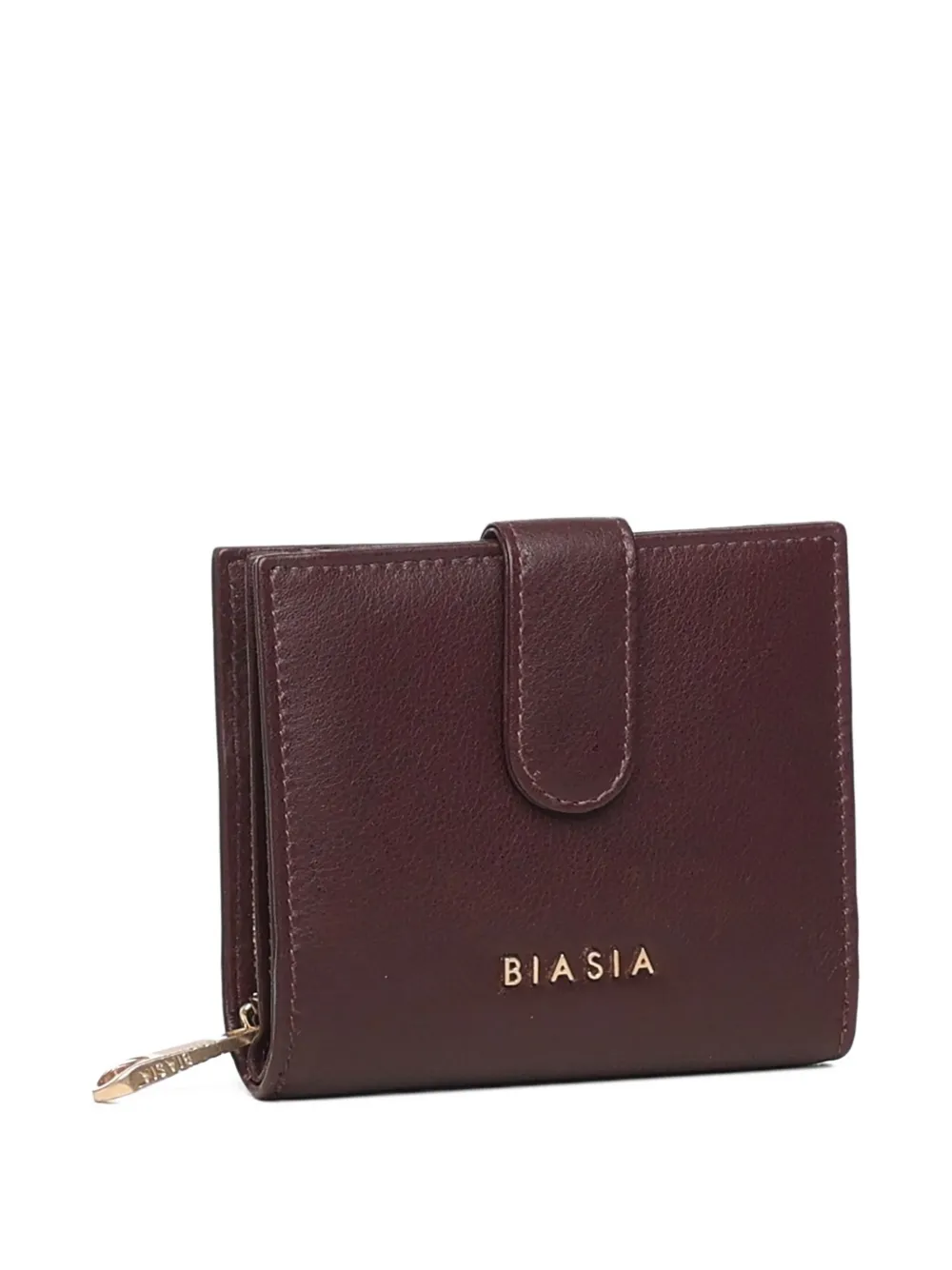 Biasia Leather Wallet With Logo In Purple
