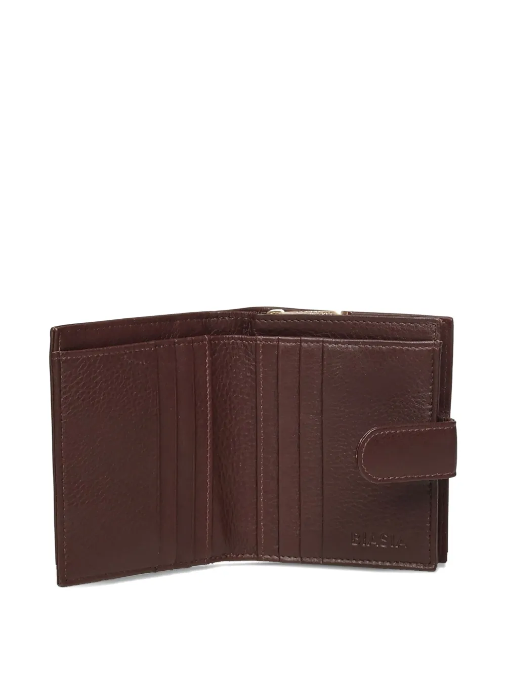 Biasia Leather Wallet With Logo In Brown