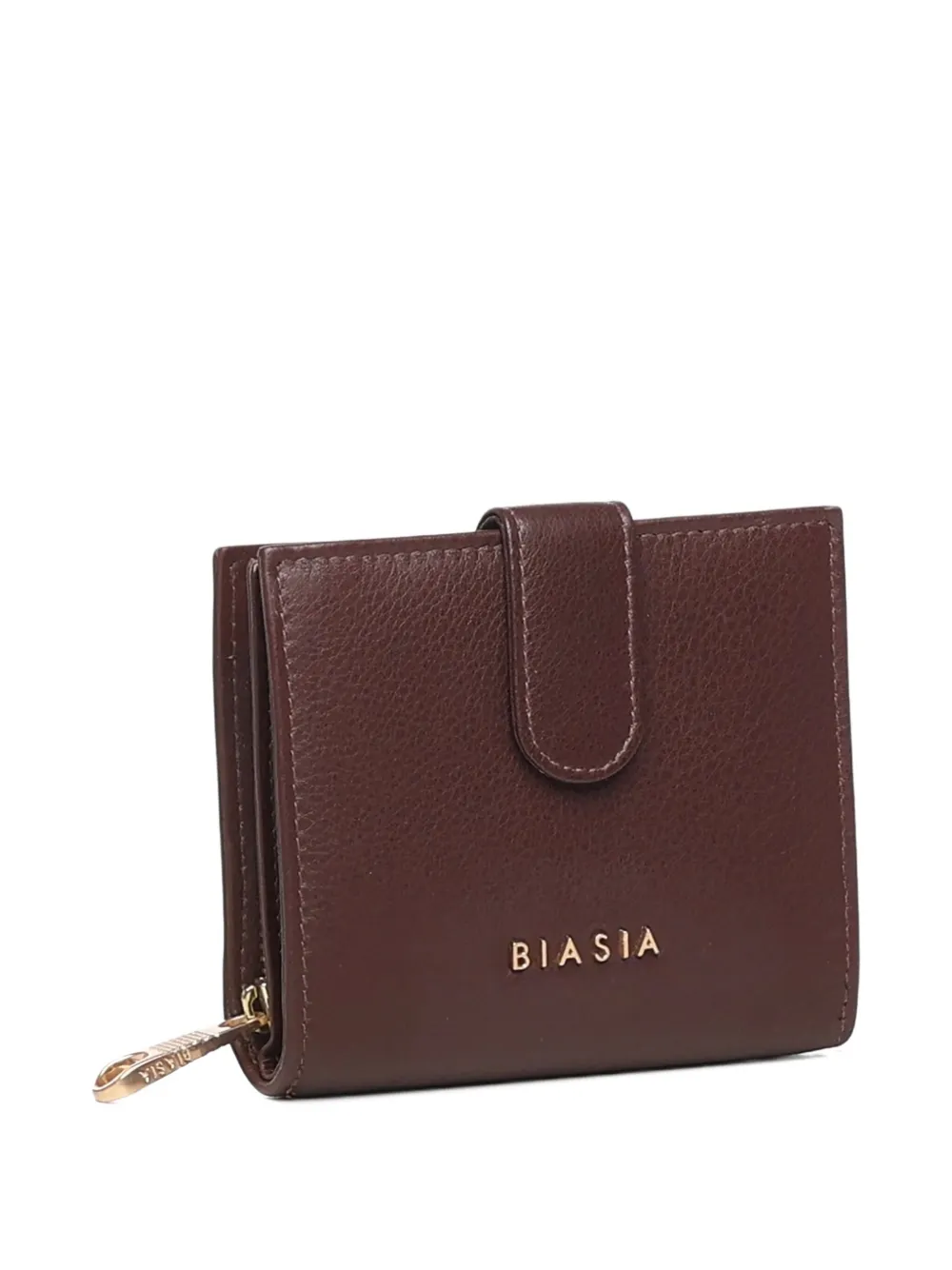 Biasia Leather Wallet With Logo In Brown