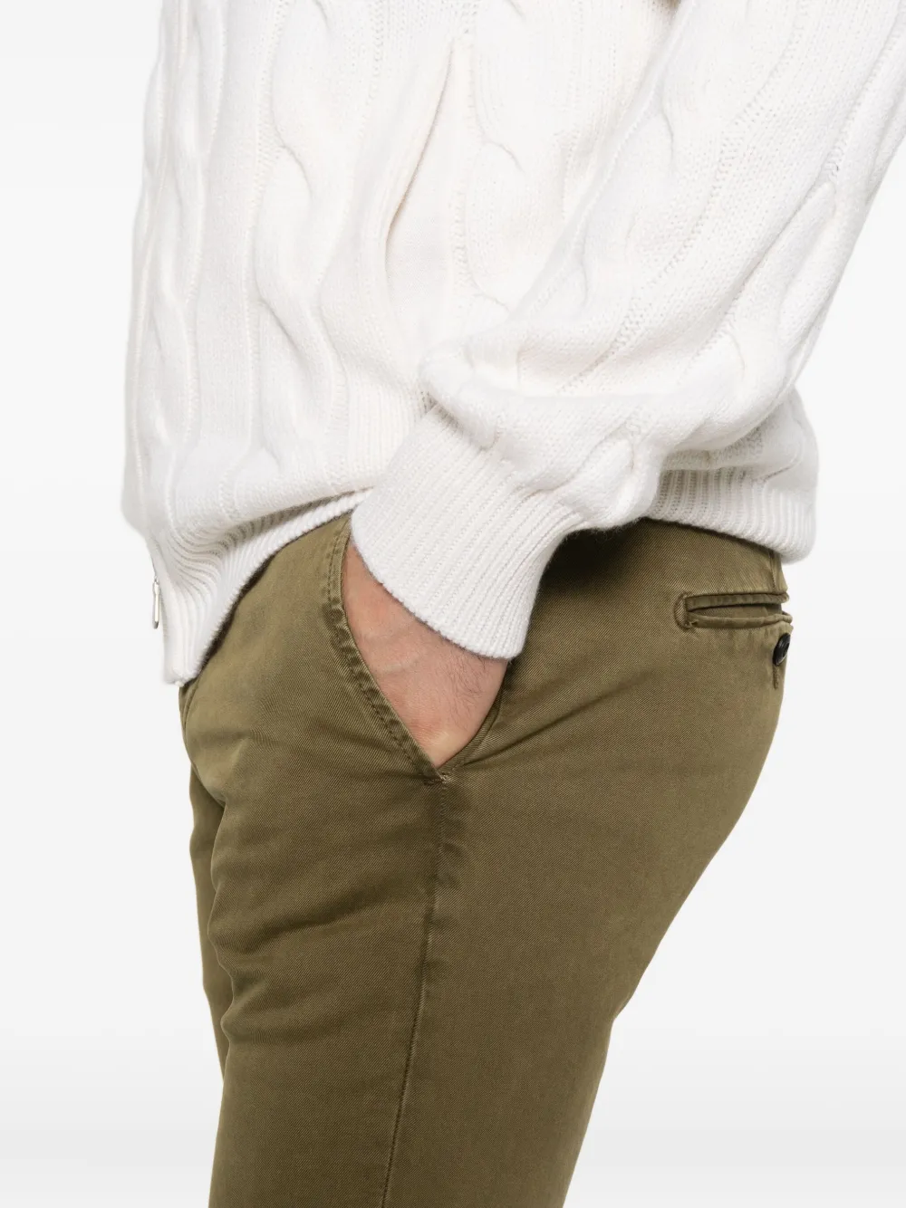 DONDUP Gaubert chino met platte voorkant Groen