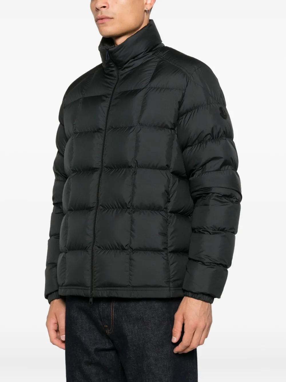 Moncler Eglise Square-quilted Hooded Down Jacket In Black