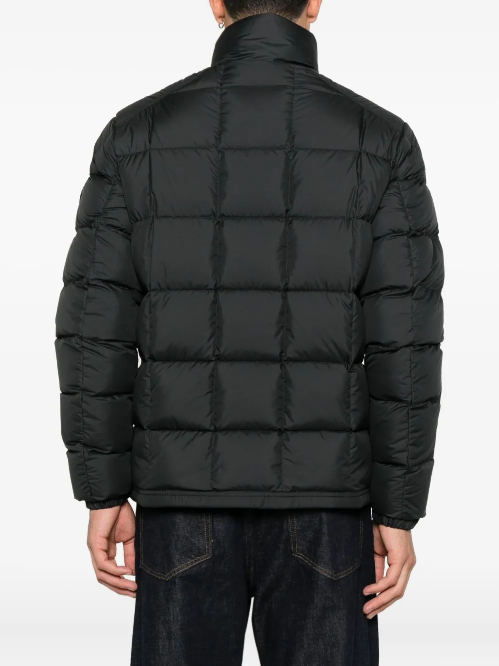 Moncler Eglise Square-quilted Hooded Down Jacket In Black