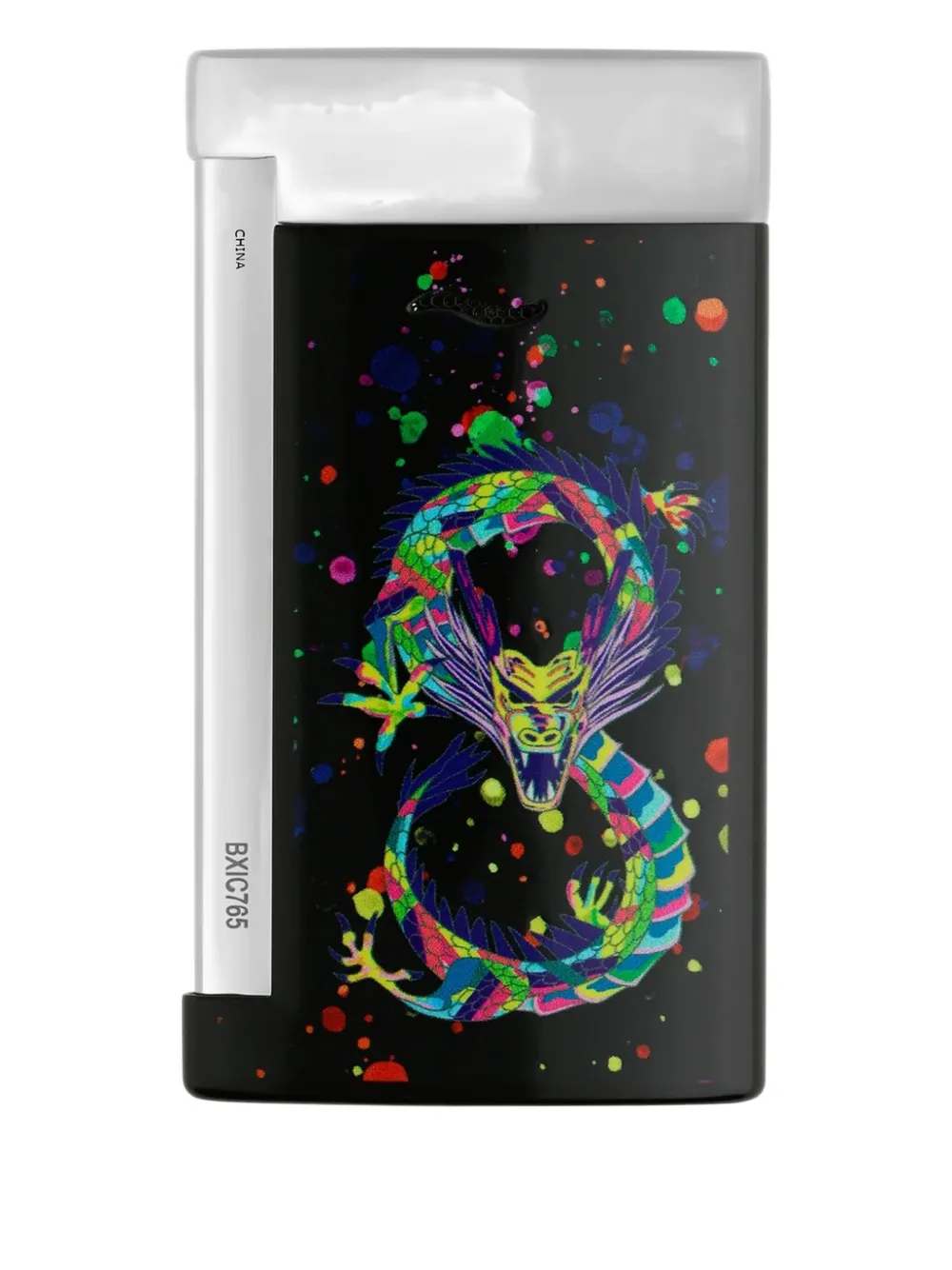 St Dupont Slim 7 Dragon-graphic Lighter (6.7cm X 3.7cm) In Black