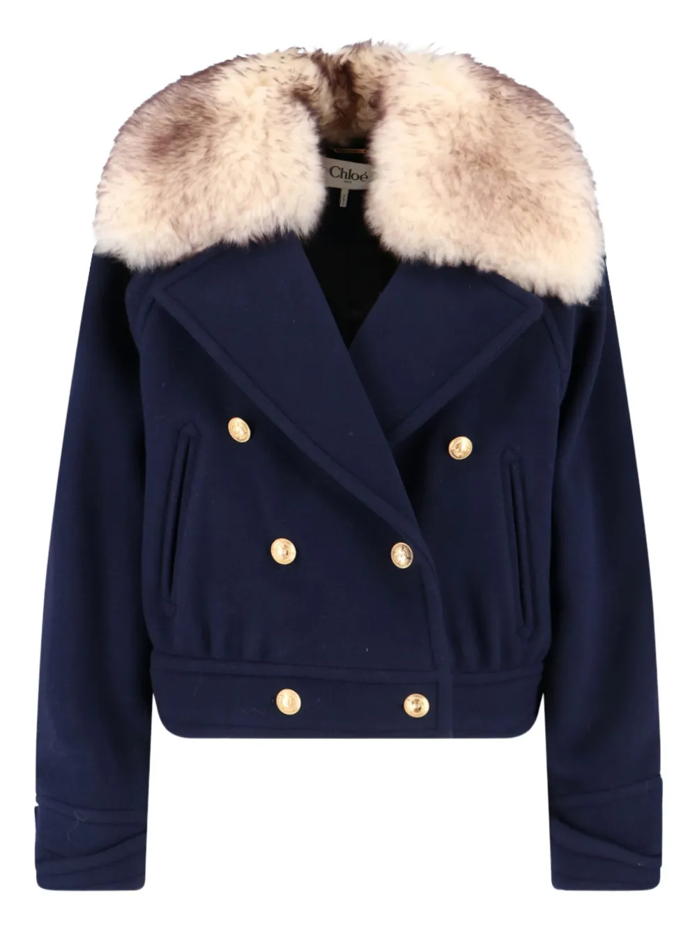 Chloé short boxy double-breasted coat | Blue | Image 1