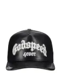GODSPEED Embroidered Leather Trucker Hat - Black