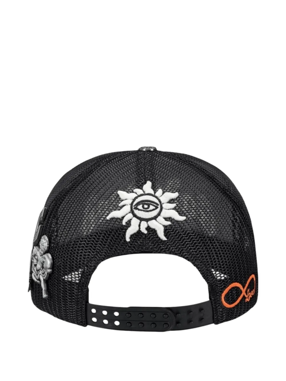GODSPEED Leren truckerpet met borduurwerk - Zwart