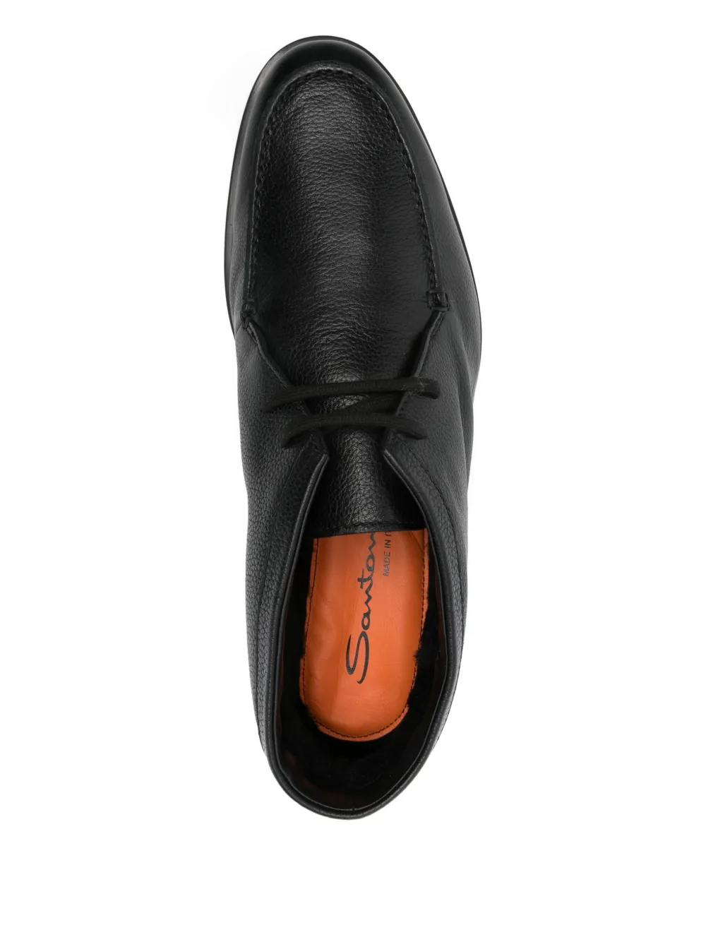 Santoni Leren veterlaarzen Zwart