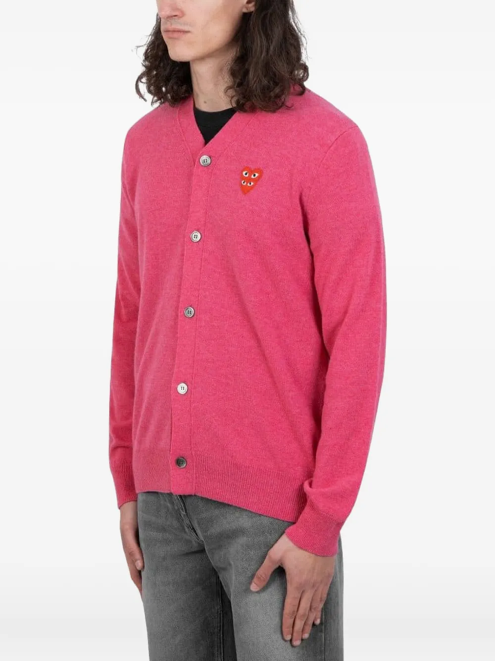 Comme des Garçons Homme Vest met dubbel logo Roze