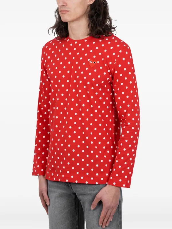 Comme Des Garçons Homme ポルカドット ロングTシャツ | レッド