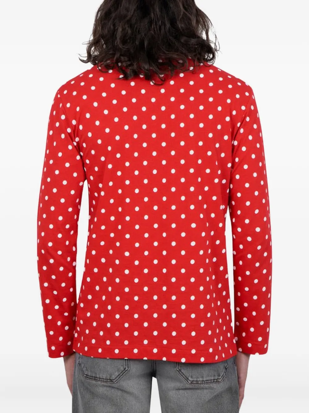 Comme des Garçons Homme T-shirt met stippen en lange mouwen Rood