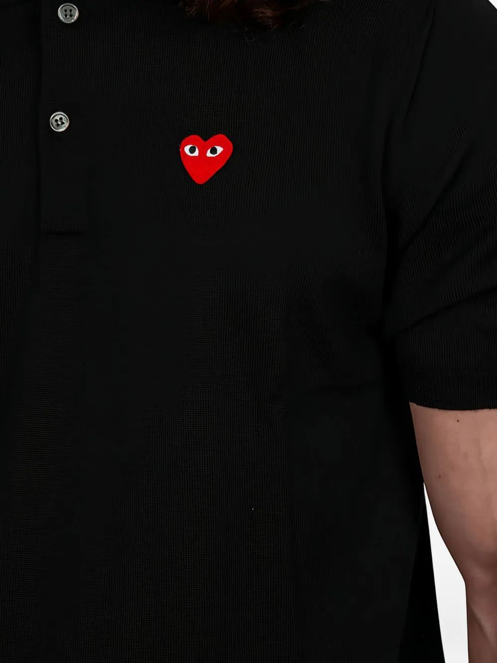 Comme des Garçons Homme Gebreid poloshirt met hart Zwart