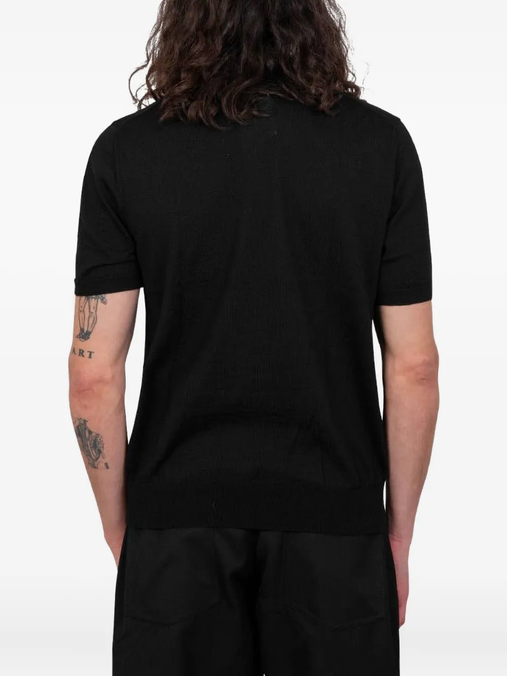 Comme des Garçons Homme Gebreid poloshirt met hart Zwart