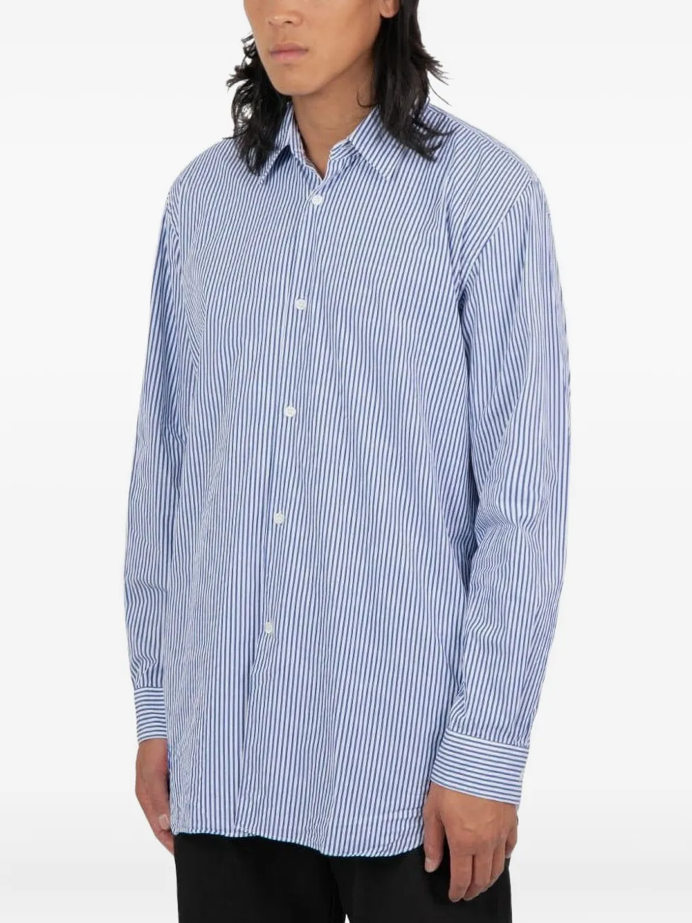 Comme des Garçons Homme Overhemd met logostreep - Blauw