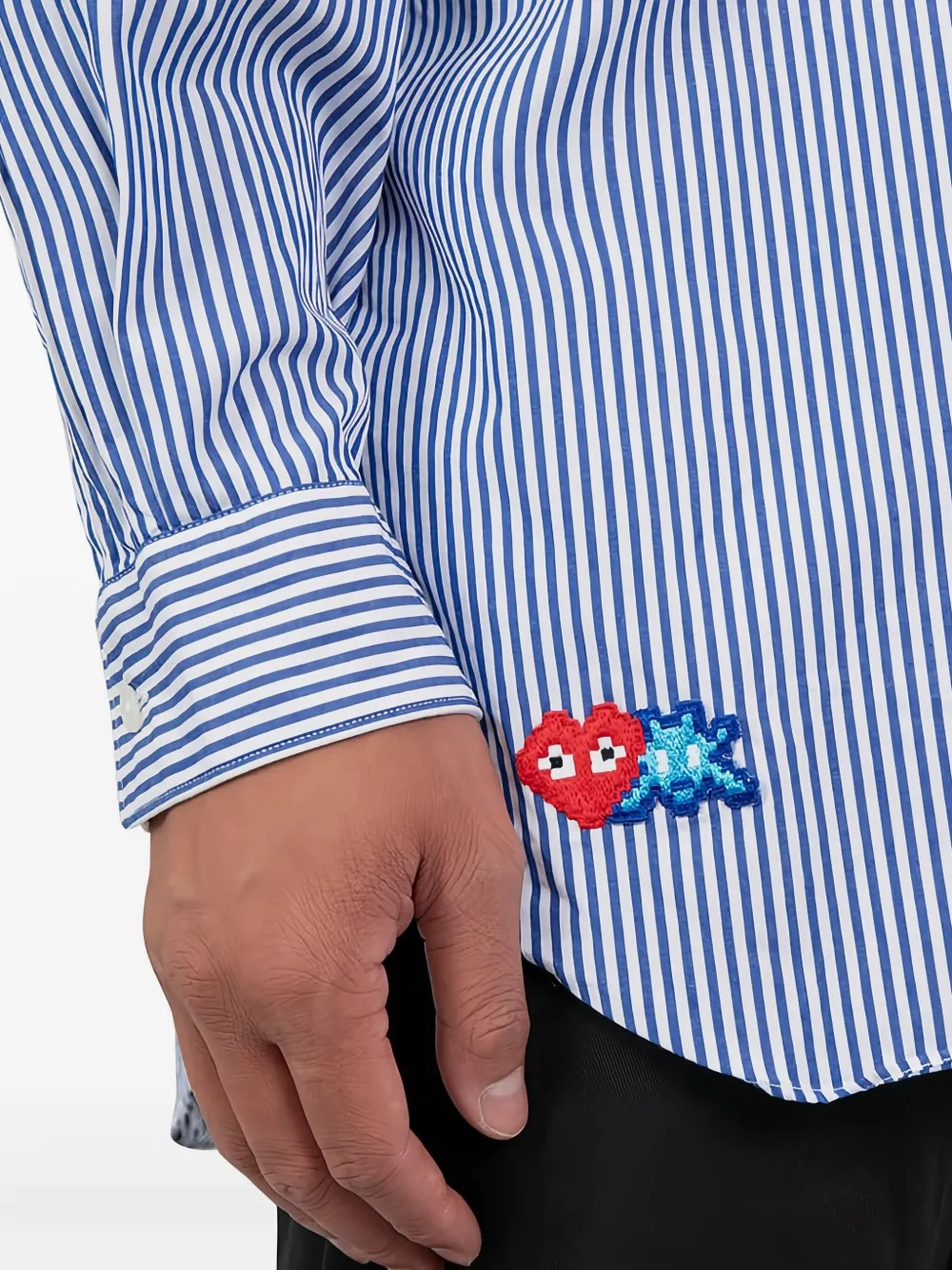 Comme des Garçons Homme Overhemd met logostreep Blauw