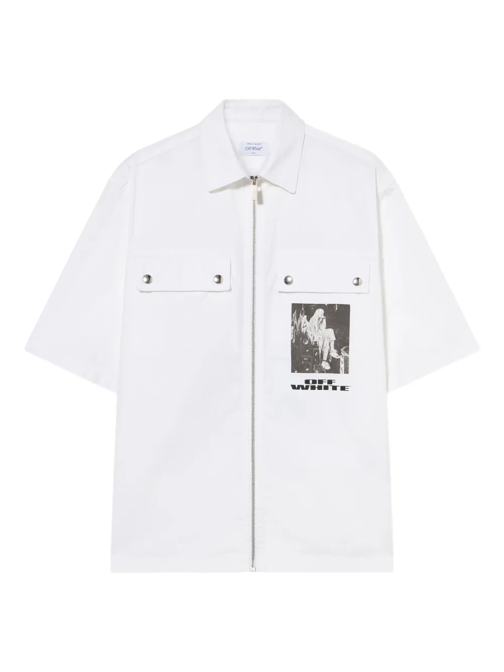 Off-White Xerox Star ジップ シャツ - ホワイト Off-White Xerox Star ジップ シャツ - ホワイト