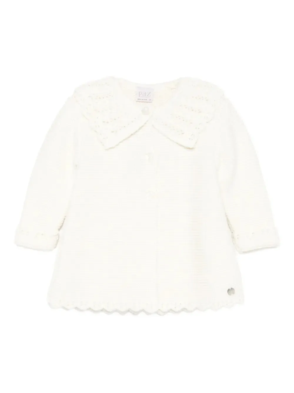 Paz Rodriguez crochet-collar knitted cardigan | Neutrals | Image 1