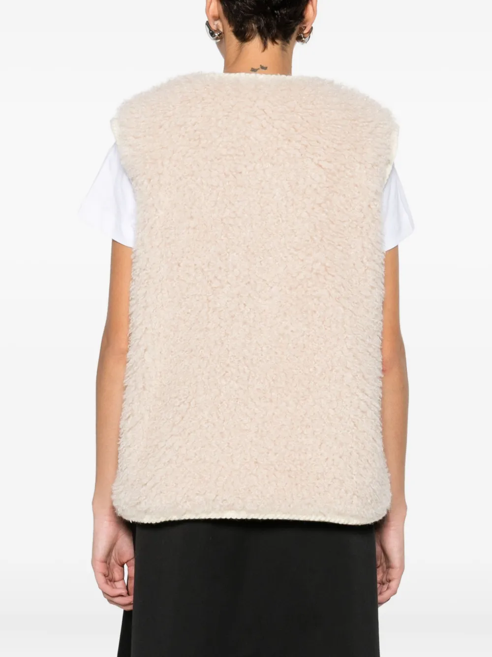 Moncler Zip-up Sleeveless Jacket In Neutral