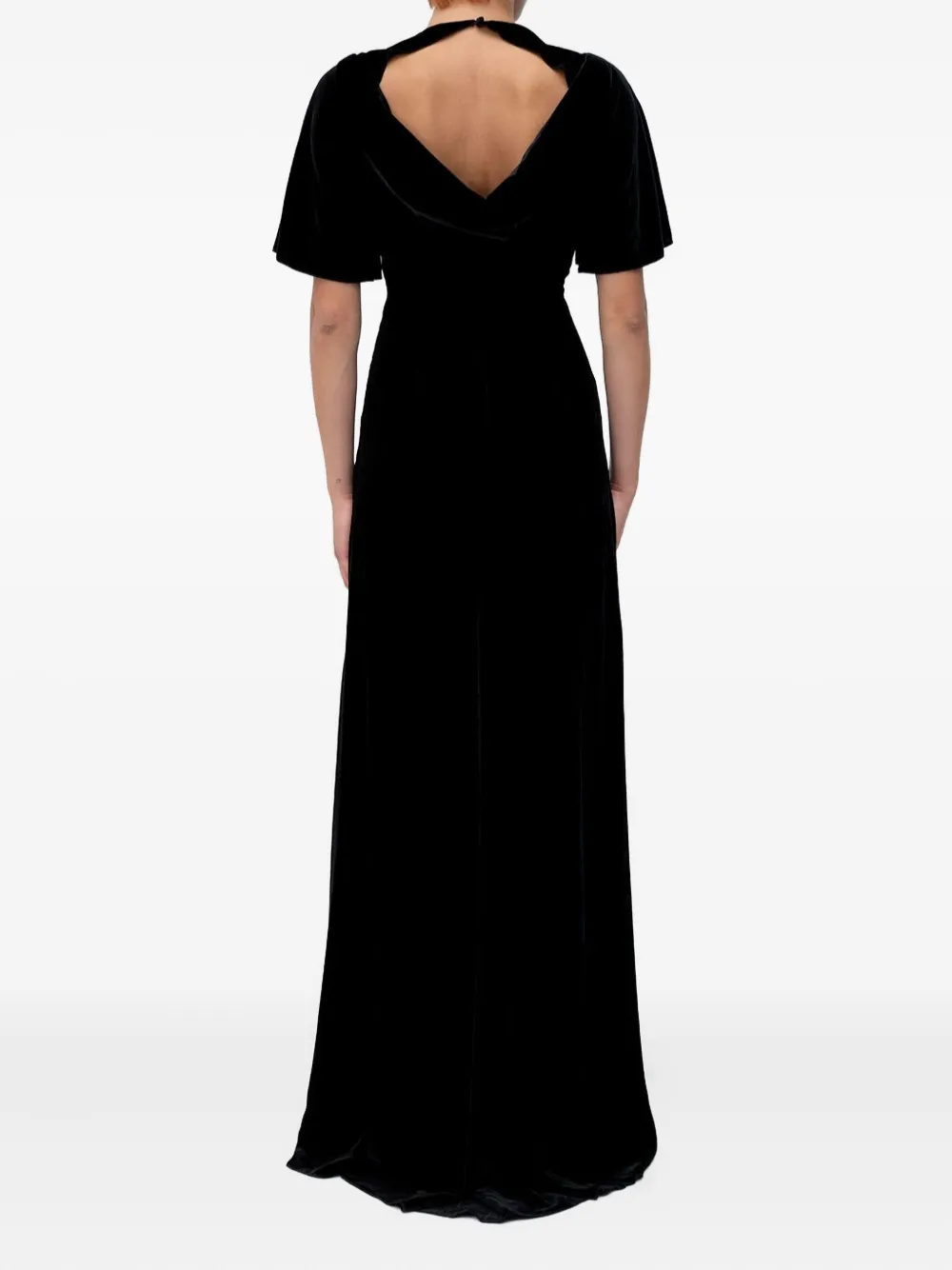 Nº21 Maxi-jurk met open rug - Zwart