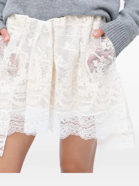 Nº21 asymmetrical lace mini skirt