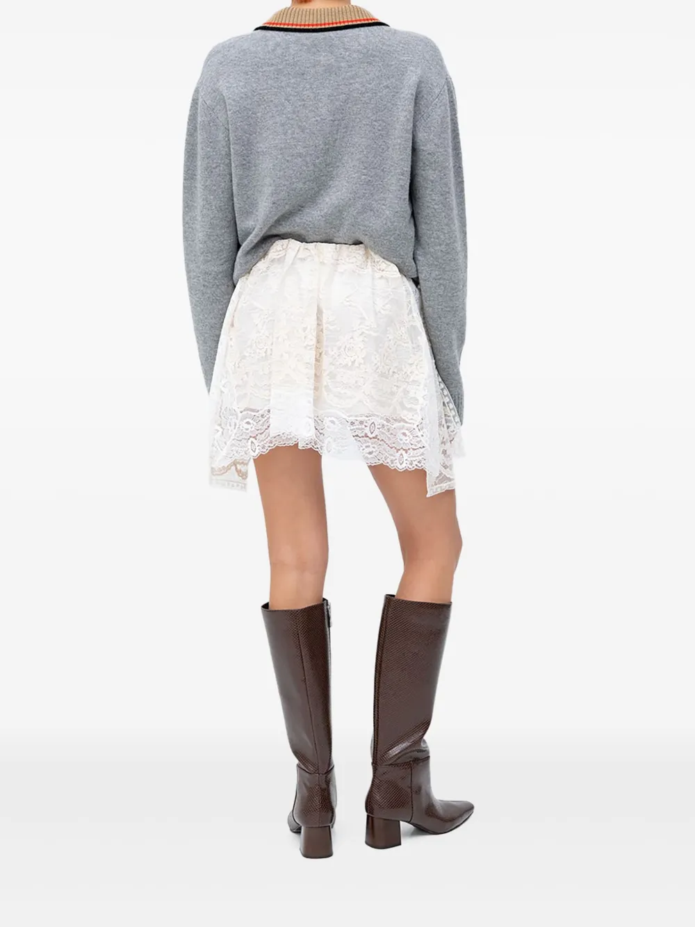 Nº21 asymmetrical lace mini skirt | Asymmetric & Draped Skirts | Image 2